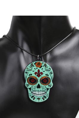 Acrylic Skull Pendant Necklaces N3566