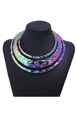 Colorful Oval Alloy Choker Necklace N4086