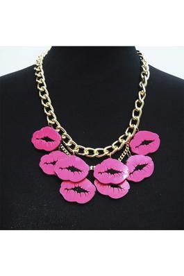 Lips Acrylic Chain Necklace N4095