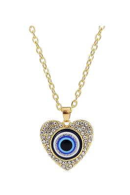Evil Eye Heart Rhinestone Necklace N4058