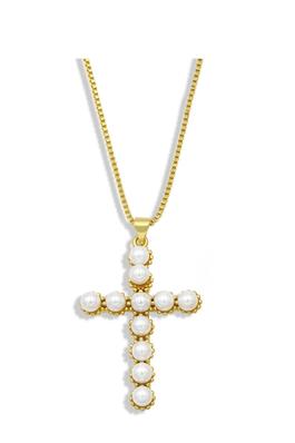 Cross Zircon Copper Chain Necklace N3903