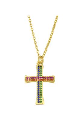 Cross Zircon Copper Chain Necklace N3943