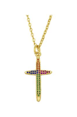 Cross Zircon Copper Chain Necklace N3944