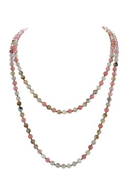 Stone Round Beaded Long Necklace N2740