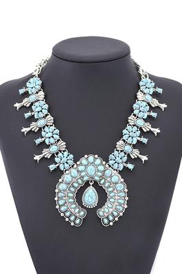 Turquoise Stone Pendant Necklaces N3702