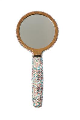 Handmade Rhinestone Handholder Mirror M0439