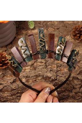 Snake Indian Agate Crown Headband L4482