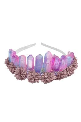 Floral Quartz Column Crown Headband L4442
