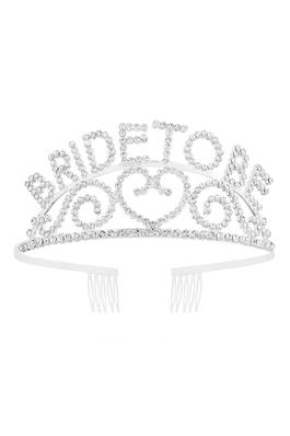 Bride To Be Rhinestone Crown Headband L4404
