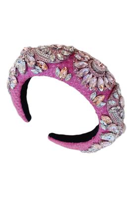 Floral Rhinestone Sponge Headband L4426