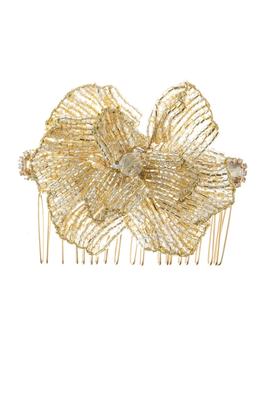 Flower Seed Bead Hair Comb L4599