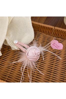 Rose Feather Hair Clip L4589