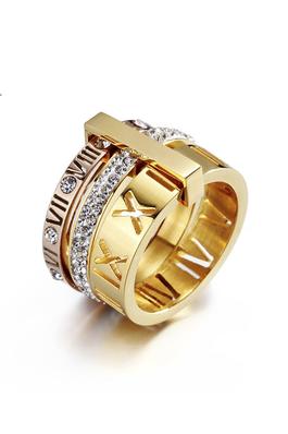 Stainless Steel Roman Numerals Rings R1717