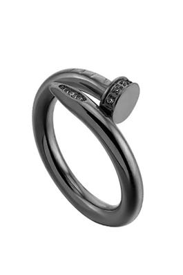 Rhinestone Nail Stainless Steel Ring R1735