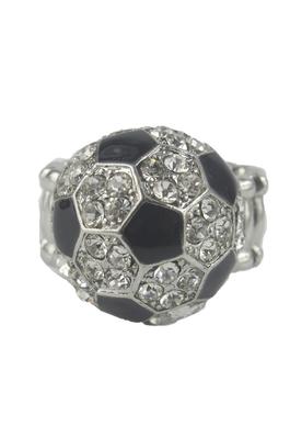 Woman Stretch Sliver Crystal Metal Football  Ring