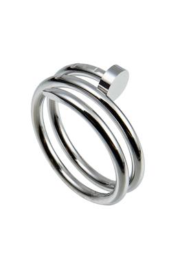 Nail Three Laps Stainless Steel Rings R2125-SL
