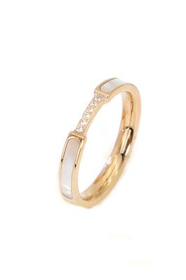 Shell Rhinestone Stainless Steel Rings R2075-GOLD