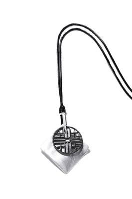 Geometry Circle Pendant Leather Necklace N4463