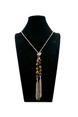 Natural Stone Crytal Tassel Wrap Necklace N5340