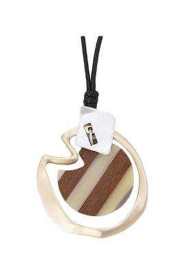 Heart Wooden Pendant Leather Necklace N4358