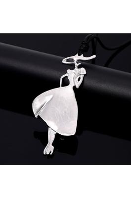 Lady Pendant Leather Necklace N4728