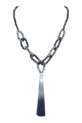 Stone Beads Tassel Long Necklace N3185