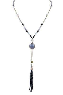 Fashion Women Tassel Crystal Pendant Bead Necklace