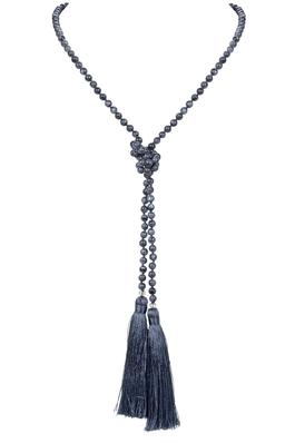 Stone Beads Tassels Long Pendant Necklace N3150