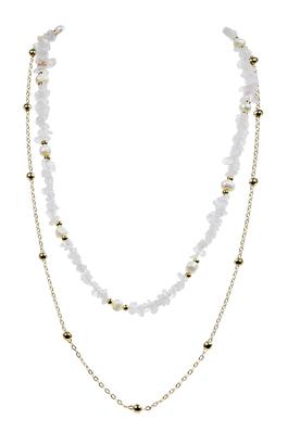 Irregular Natural Stone Pearl Chains Necklace Set 