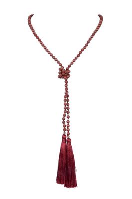 Stone Beads Tassels Long Pendant Necklace N3150