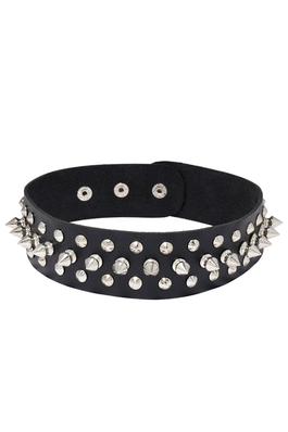Punk Rivet Leather Choker Necklace N4714