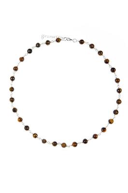 40 CM Natural Stone Bead Chain Necklace N4499-SL