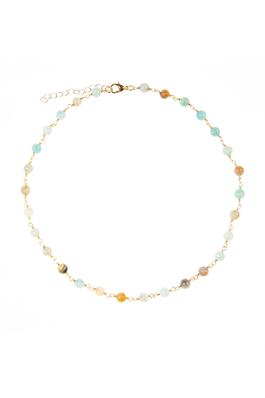 40 CM Natural Stone Bead Chain Necklace N4499-GD