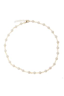40 CM Natural Stone Bead Chain Necklace N4499-GD