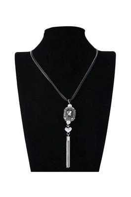 Crystal Pendant Tassel Long Necklace N4491