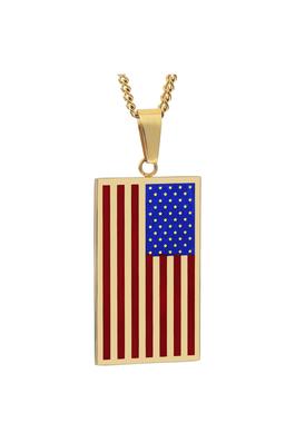 American Flag Stainless Steel Necklaces N4471