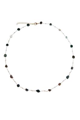 Natutal Stone Pearl Chain Necklace N4377