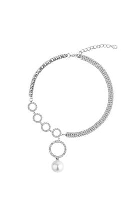 Pearl Rhinestone Short Necklace N4421