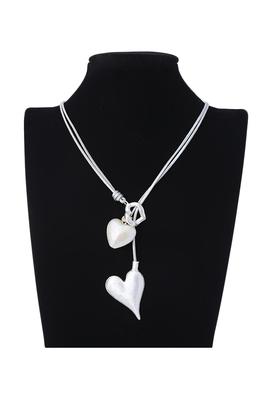 Heart Pendant Leather Necklace N4381