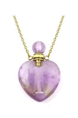 Heart Perfume Bottle Natural Stone Necklace N4332