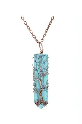 Tree Of Life Crystal Column Necklace N4339
