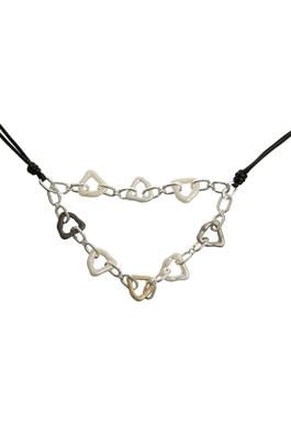 Heart Hoop Alloy Leather Necklace N4361