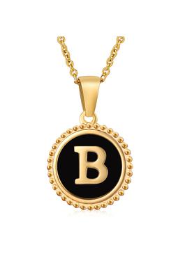 Circle Alphabet Stainless Steel Necklace N5152