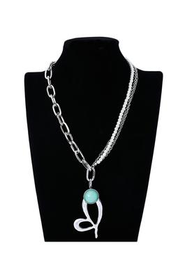 Heart Pendant Chain Pearl Necklace N5050