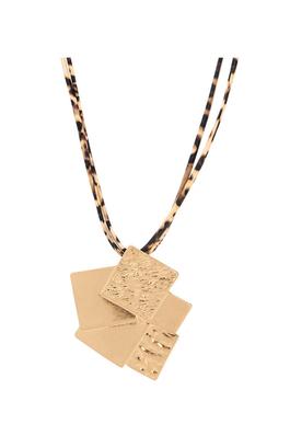 Geometry Pendant Pu Leather Necklace N5056