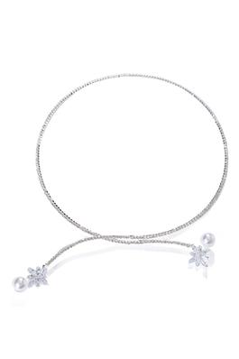 Pearl Cubic Zirconia Collar Necklace N5038