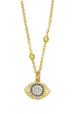 Evil Eye Cubic Zirconia Chain Necklace N4966