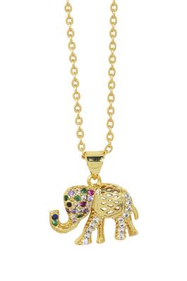 Elephant Cubic Zirconia Chain Necklace N4977