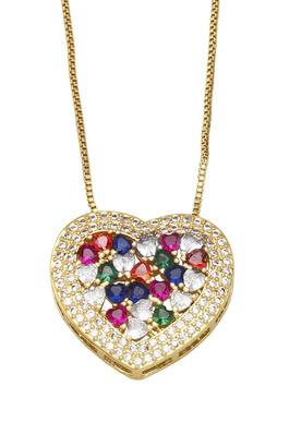 Heart Cubic Zirconia Chain Necklace N4964