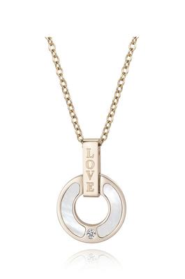 LOVE Circle Stainless Steel Pendant Necklace N4980
